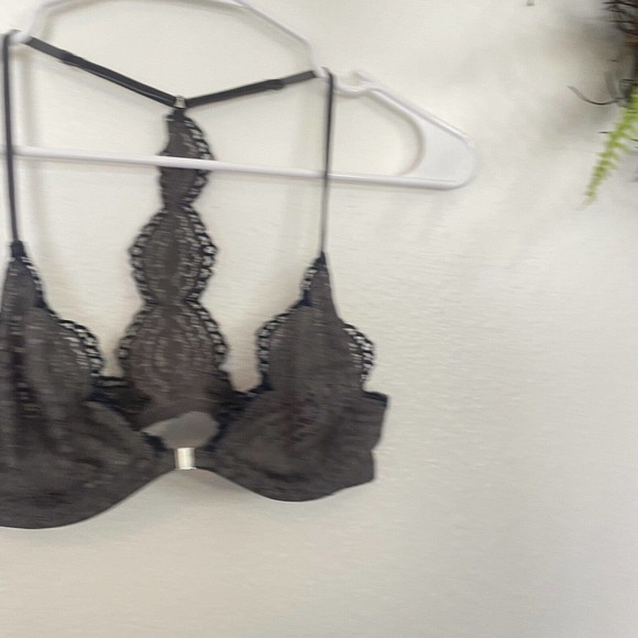 Free People Women's 34B Slow Dance Underwire Bra Gray Grey Lace - Picture 4 of 11